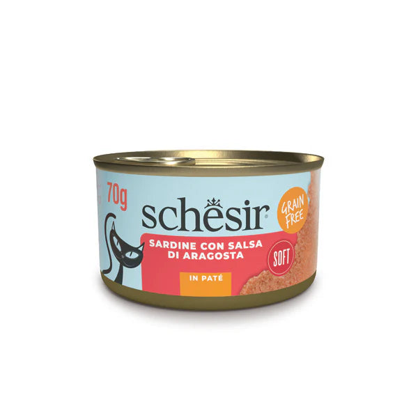 Alimento complementare Schesir Sardine con Salsa di Aragosta 70 g per gatti adulti Alimento complementare Schesir Sardine con Salsa di Aragosta 70 g per gatti adulti